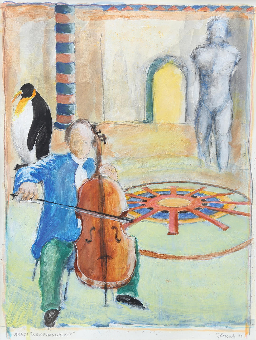 ALLAN HORSAK. acrylic, “The Compass Floor”, signed and dated 99.