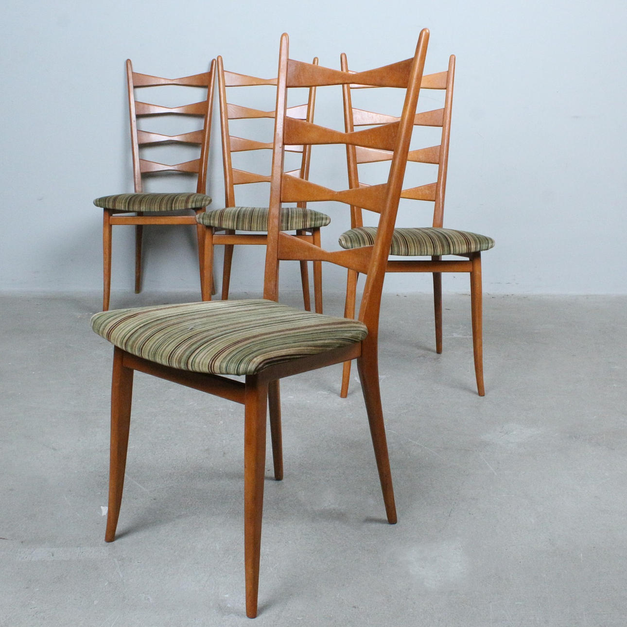 Four high-backed chairs, 1960s.