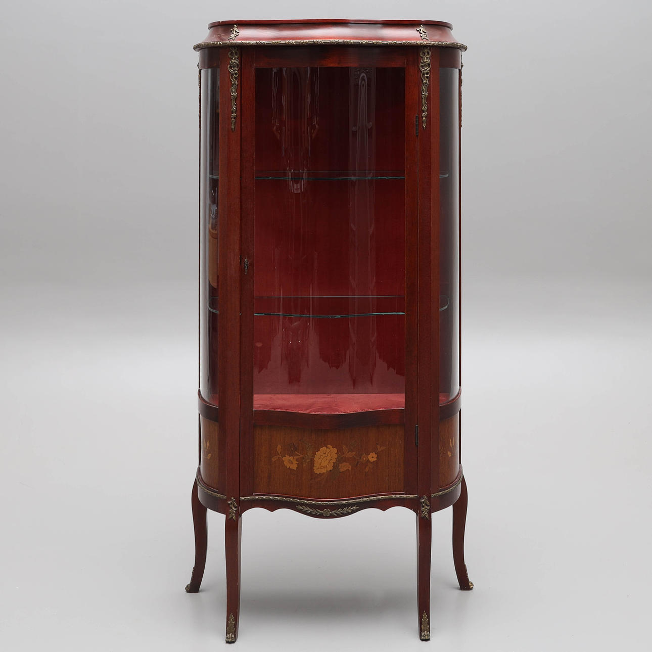 A rococo style, vaulted glass cabinet, veneer, mid 20th century ...