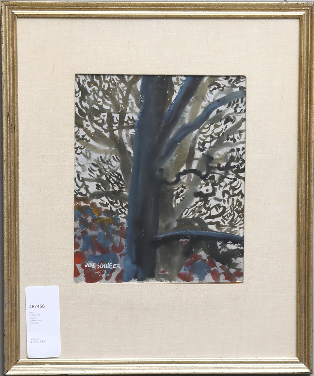 INGE SCHIÖLER. Akvarell, signerad och daterad -57.