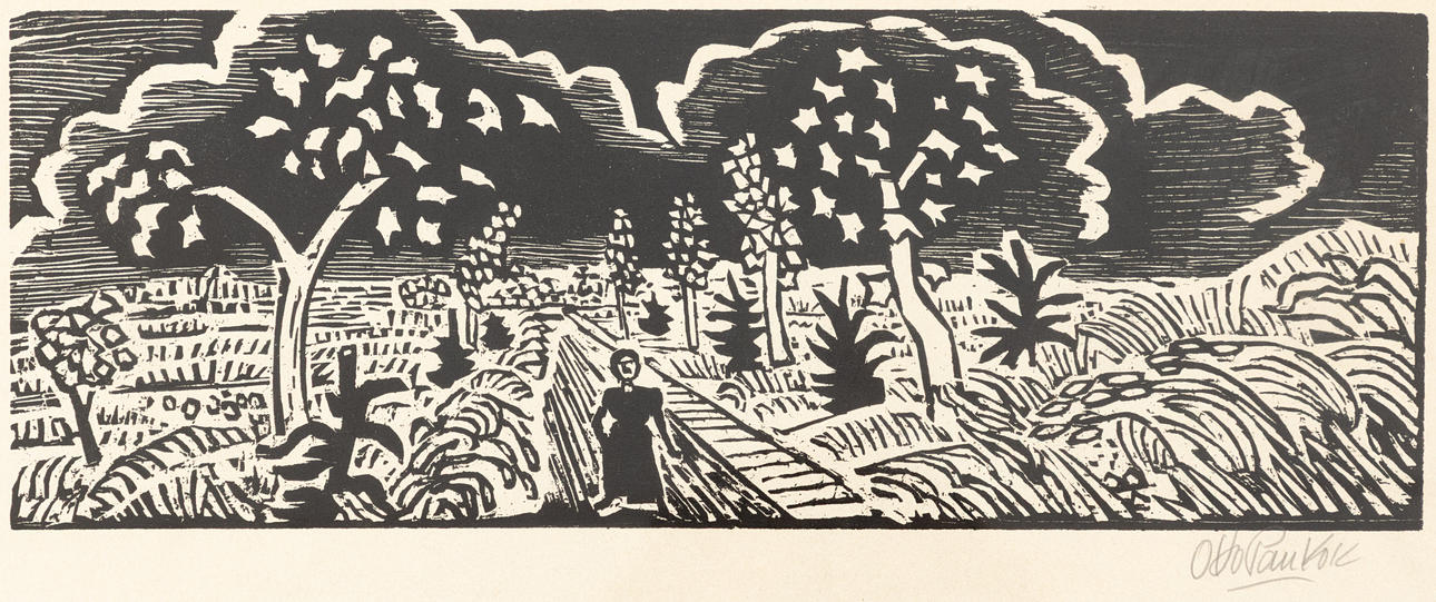 OTTO PANKOK (1893-1966). Path with trees.