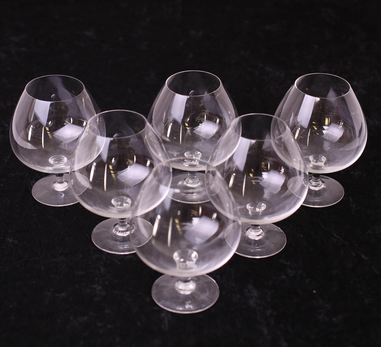 COGNACSKUPOR, 6 st, glas, 19-/2000-tal.