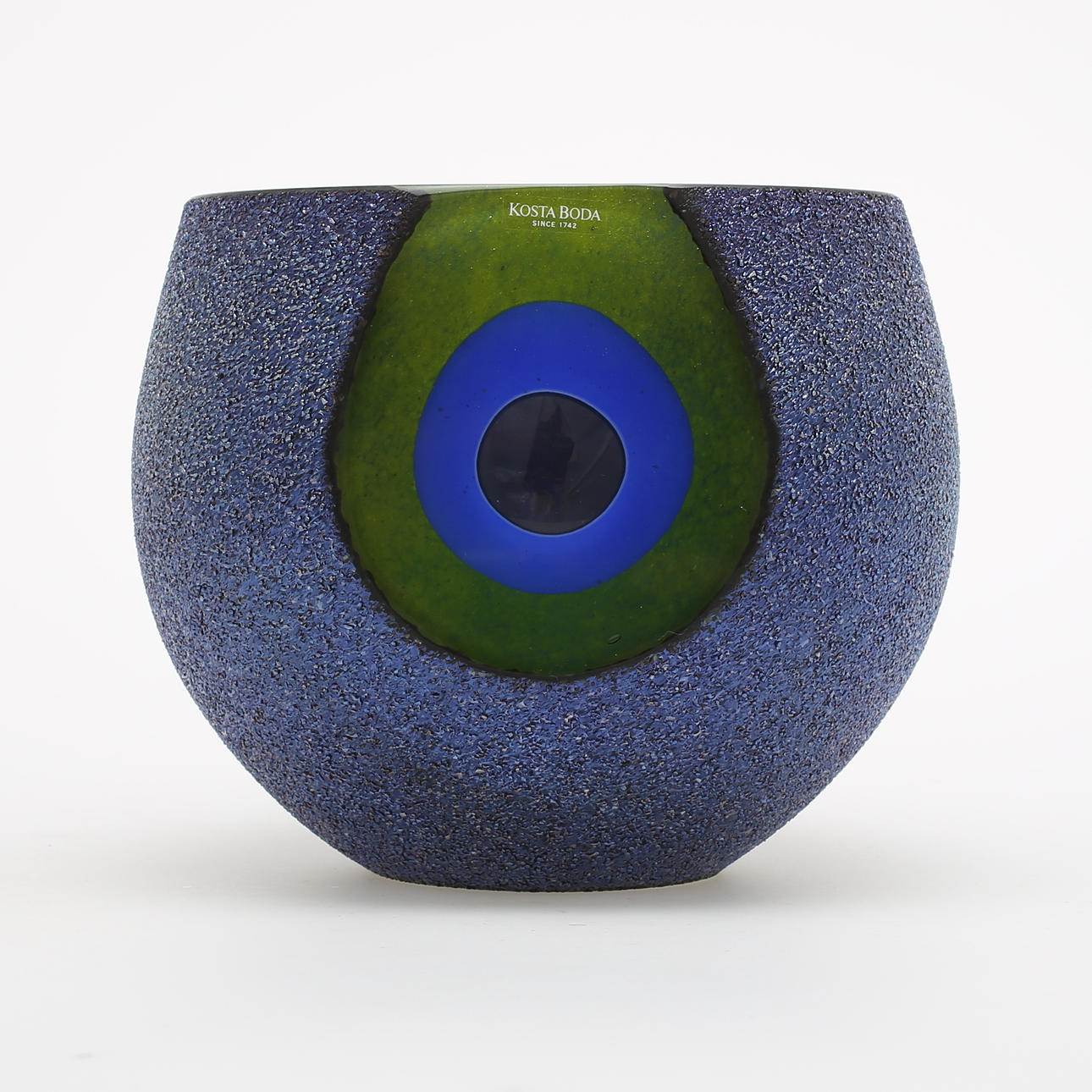 MONICA BACKSTRÖM. Skål, glas, "Moonlanding", Kosta Boda, signerad.