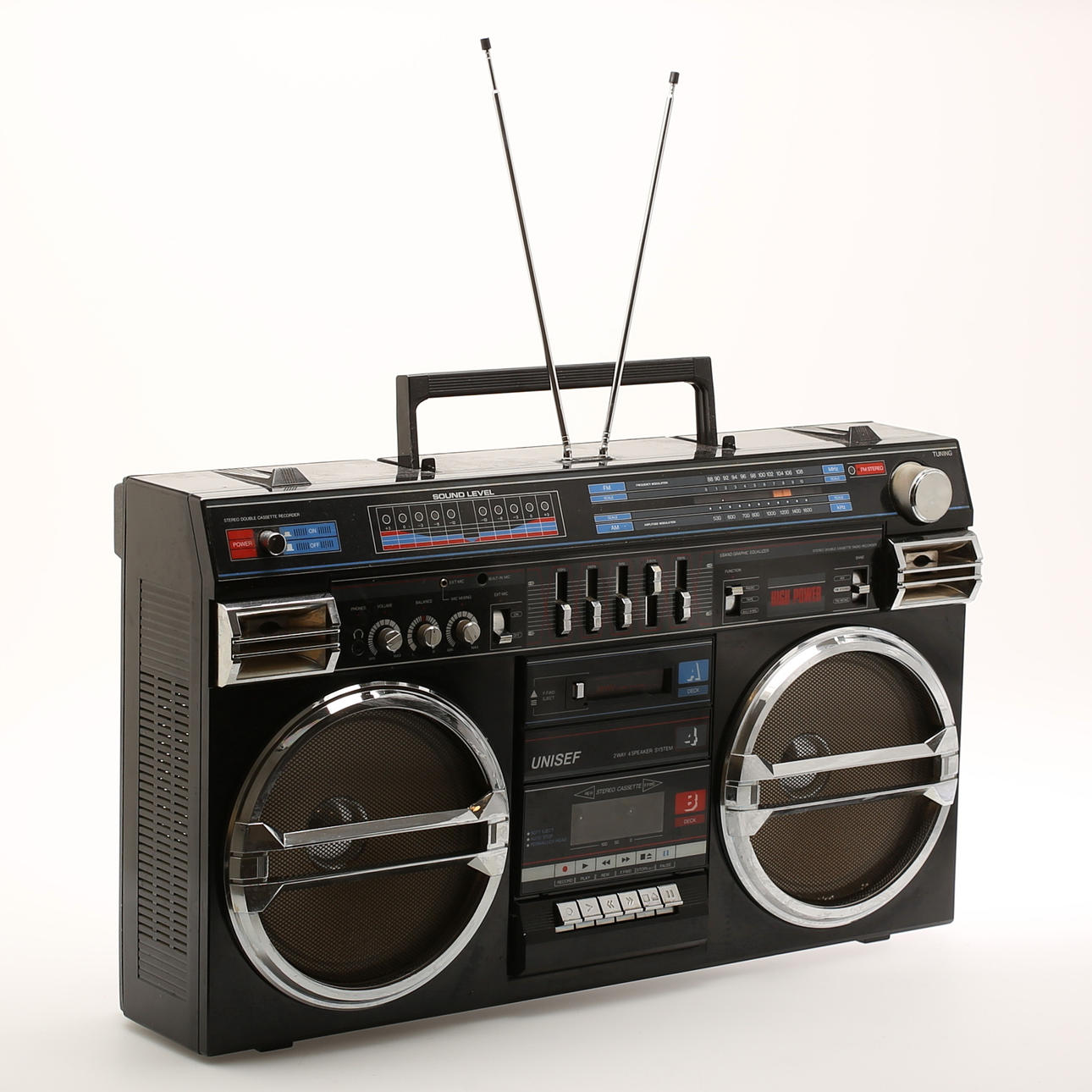 BERGSPRÄNGARE med kasettbandspelare, 1980-tal.