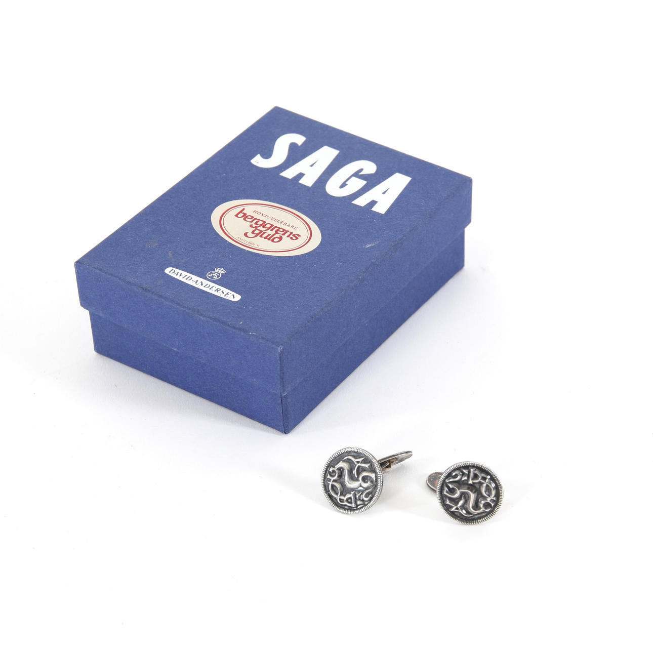 DAVID ANDERSEN. A pair of “Saga” sterling silver cufflinks, Norway