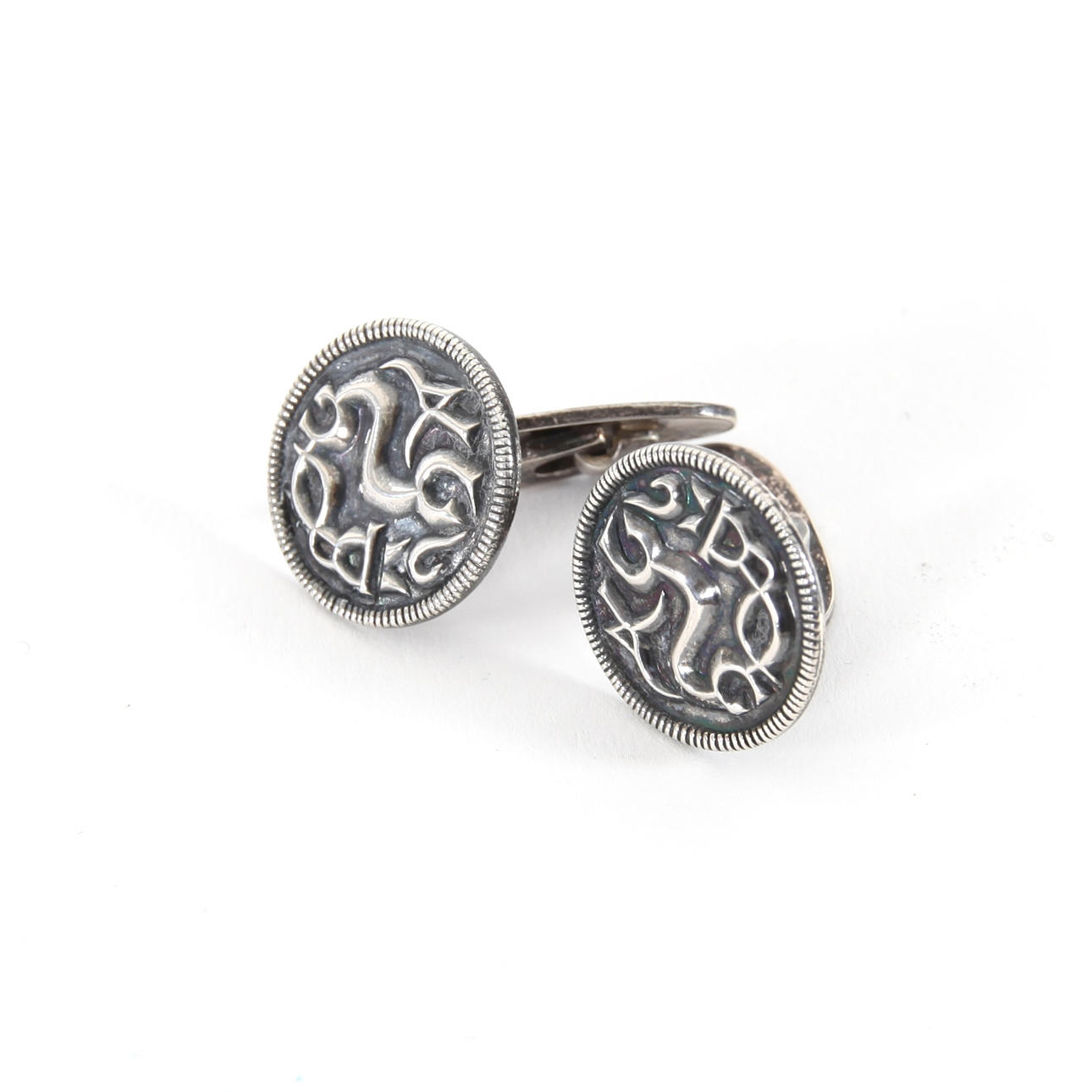 DAVID ANDERSEN. A pair of “Saga” sterling silver cufflinks, Norway