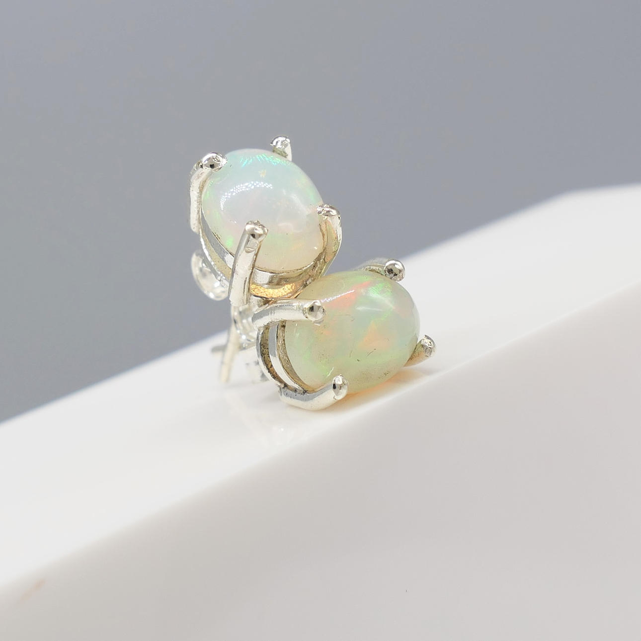 NATURAL ETHIOPIAN OPAL EAR studs.