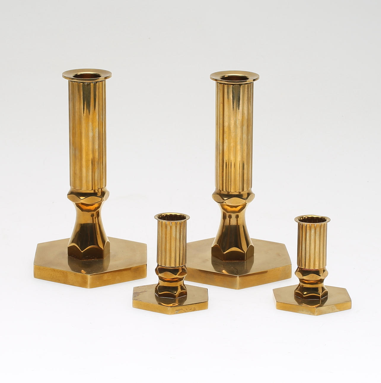 LJUSSTAKAR, 2 par, mässing, BH Gusum, 1960-tal.