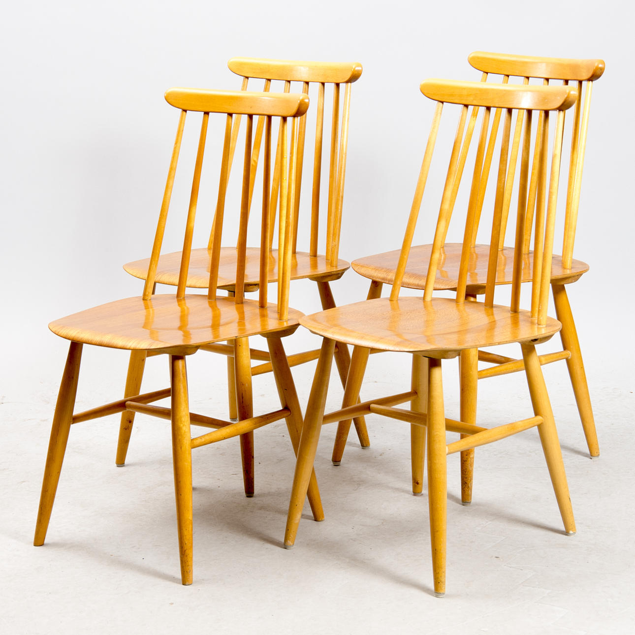 STOLAR, 4 stycken, "Fanett", Ilmari Tapiovaara, Edsbyverken.