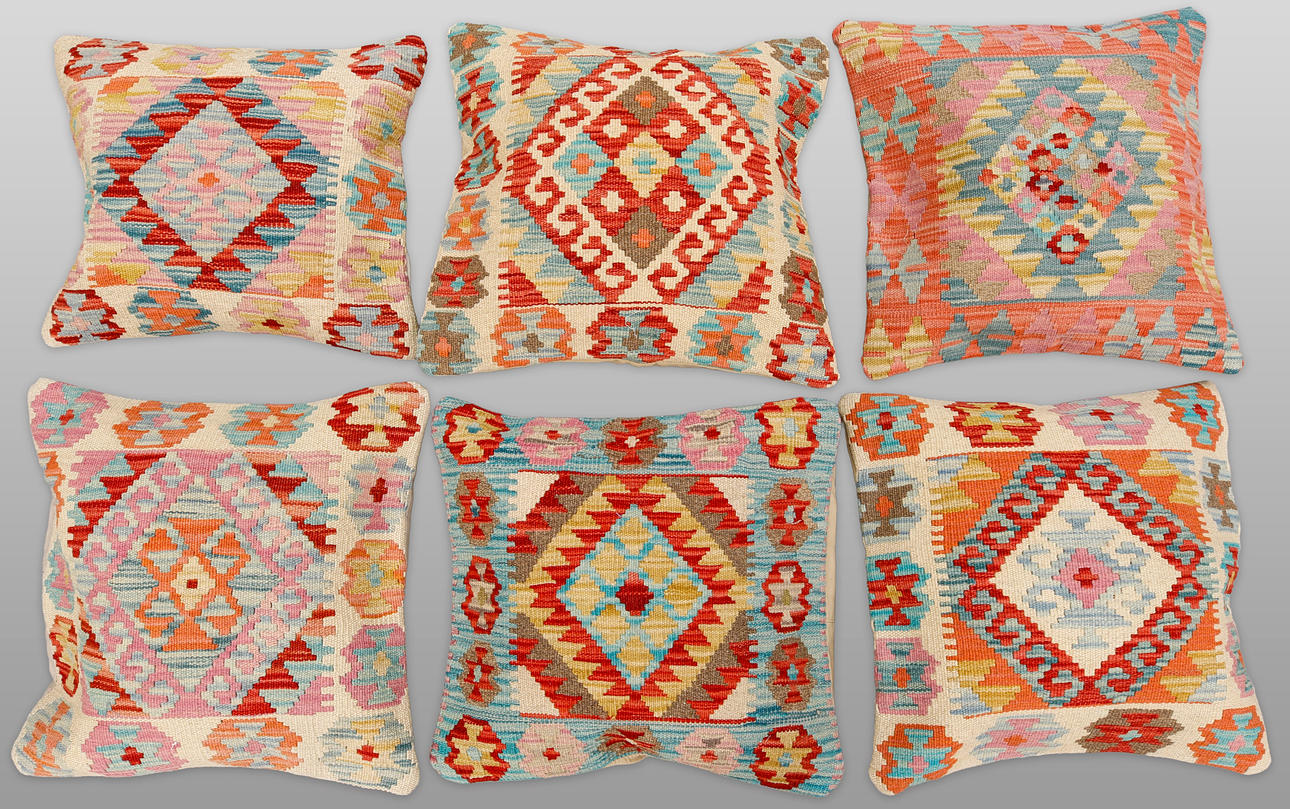 Cushion covers, 6 pcs, Kelim, 45 x 45 cm.