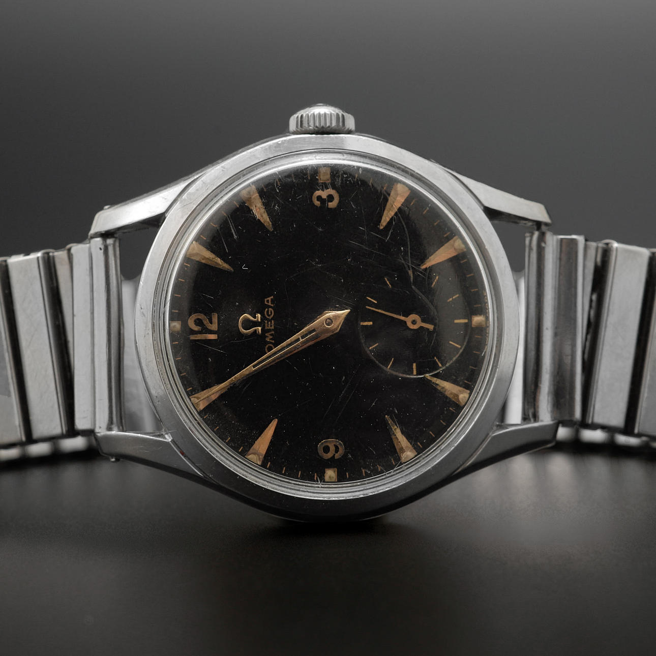 ARMBANDSUR, Omega, stål, manuell, ca 1952.