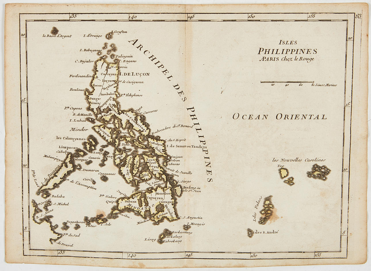 KARTE DER PHILIPPINEN VON LE ROUGE, c. 1750.