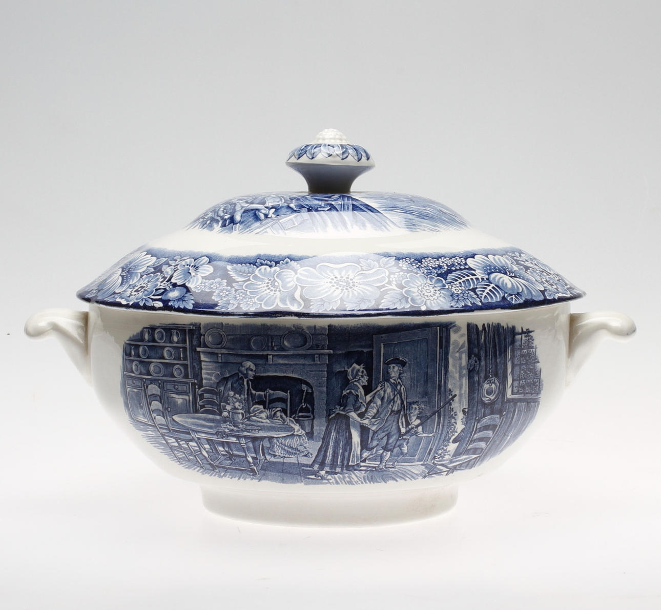 SOPPTERRIN, flintgods, "Liberty Blue", Staffordshire Ironstone, England.