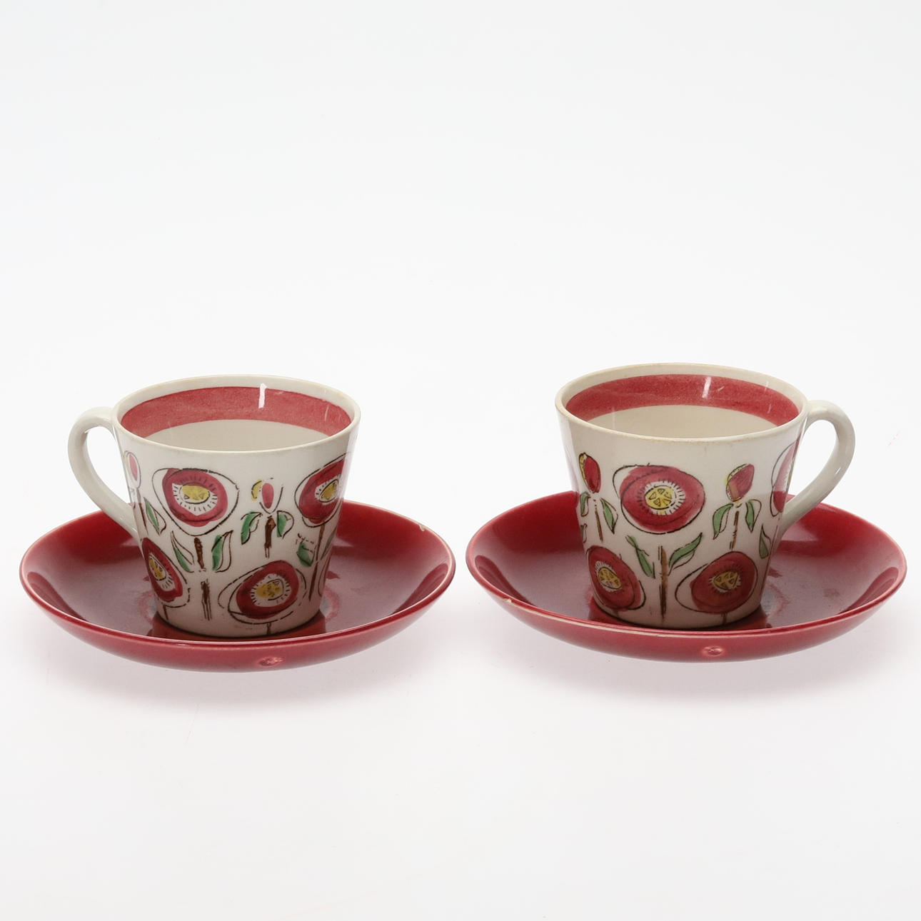 LILLEMOR MANNERHEIM. Koppar & fat, "Solros", Upsala Ekeby/Gefle.