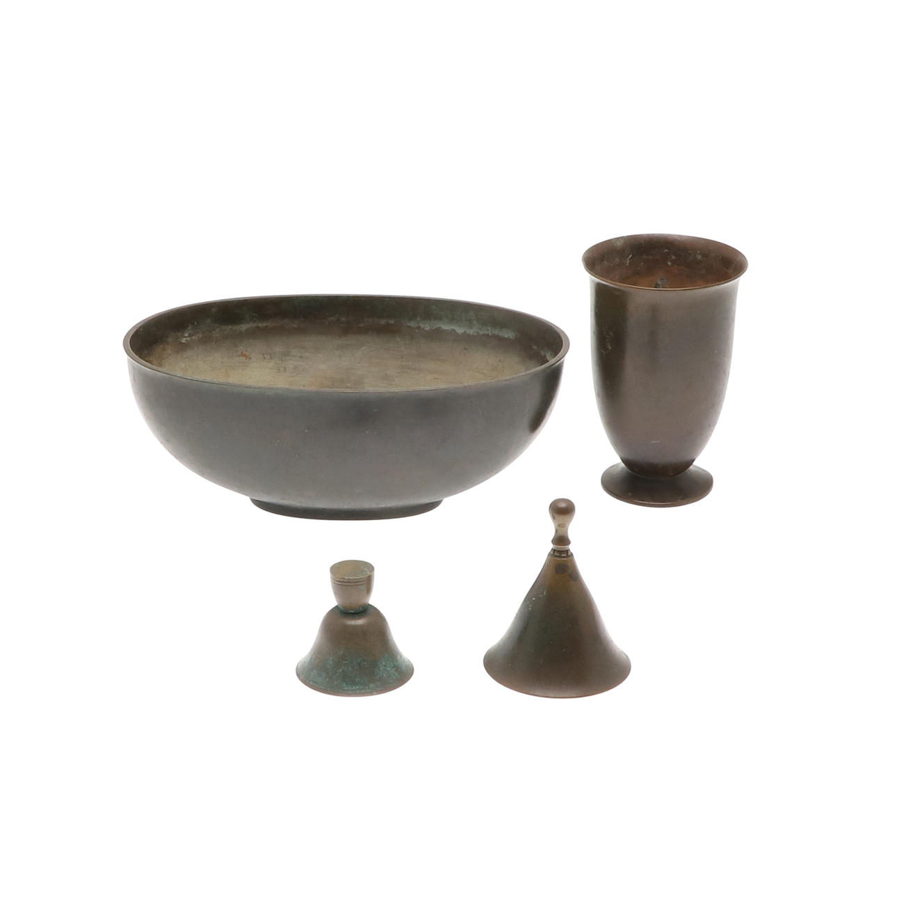 JUST ANDERSEN (DENMARK) - BRONZE VASE & OTHER ITEMS.