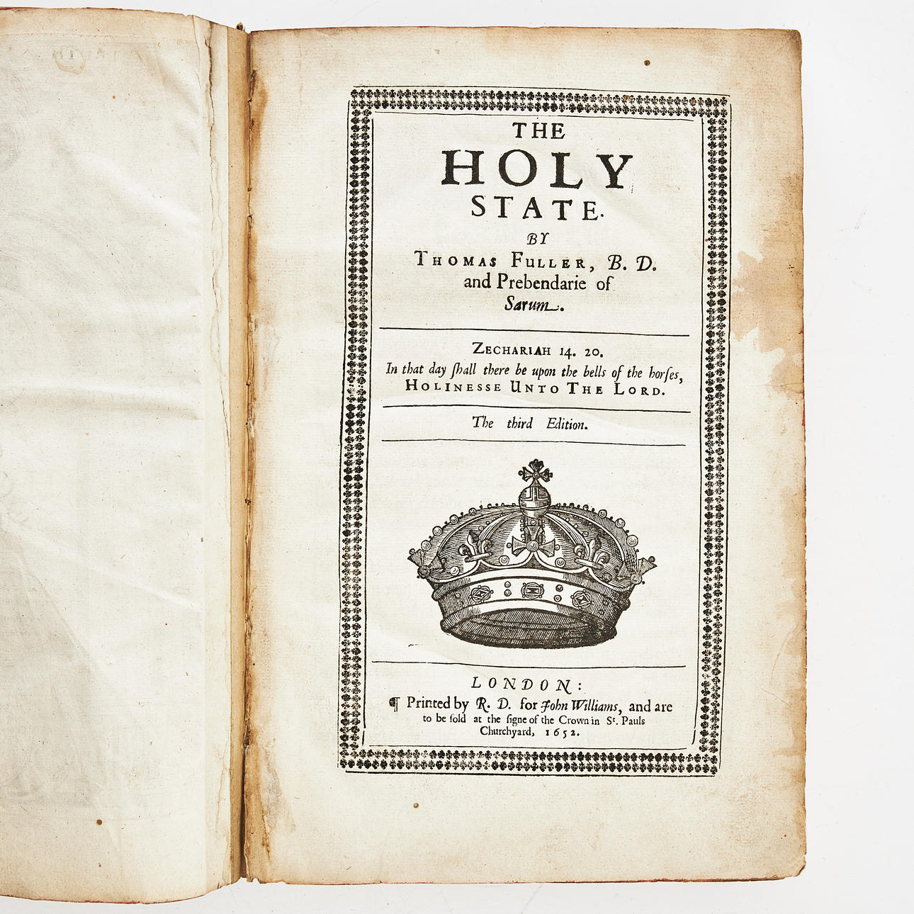 FULLER, THE HOLY STATE, Moral Guidance, 1652.