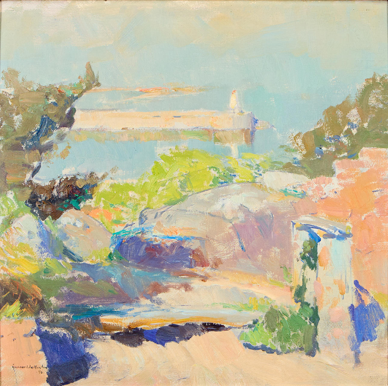 GUNNAR WALLENTIN. Sydländskt landskap.