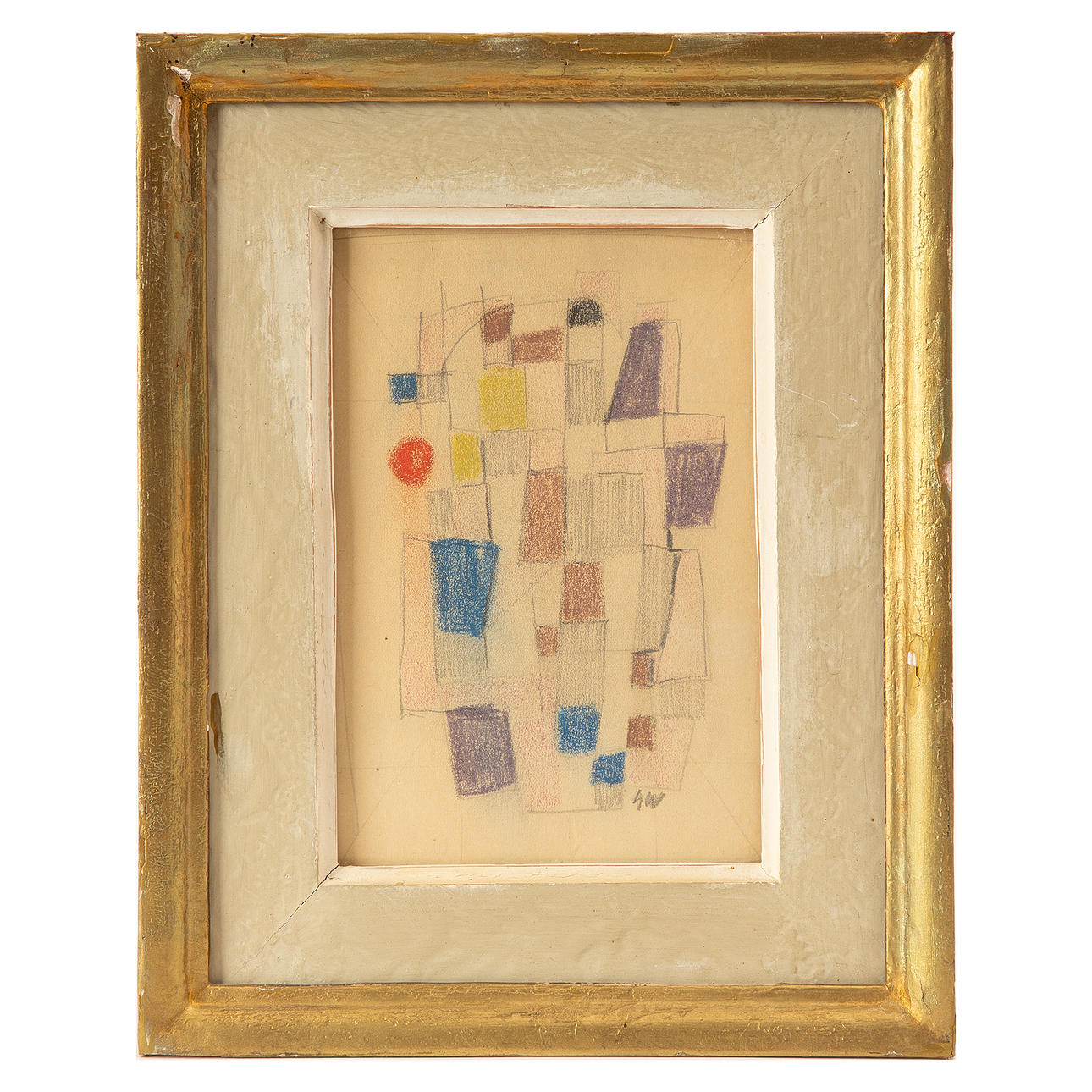 GÖSTA WERNER, pastelli, monogrammi signeerattu.