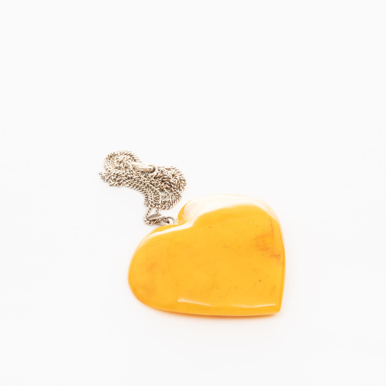 NECKLACE, Silver, Amber.