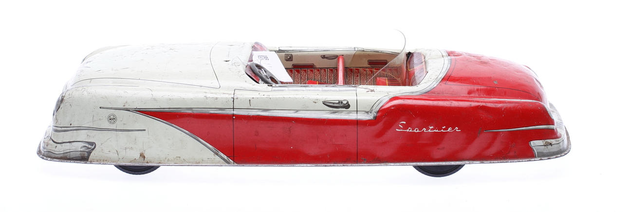 PLÅTBIL, Marx toys, Sportster cabriolet, ca 1950.