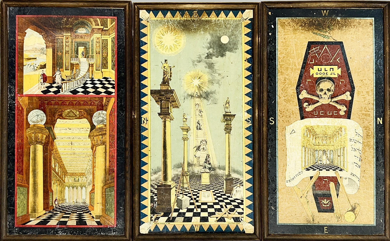 THREE MASONIC PANELS. Miscellaneous - Miscellaneous - Auctionet