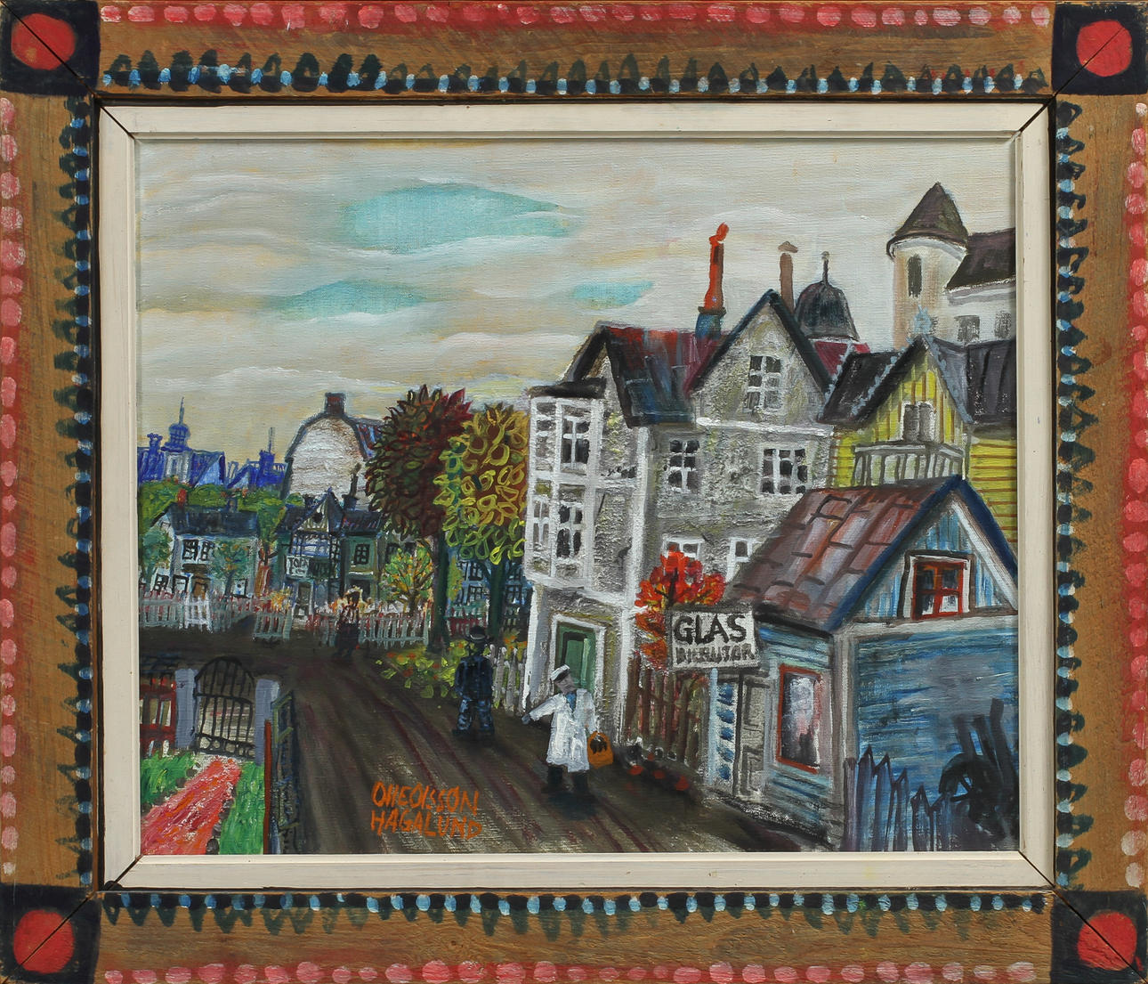 OLLE OLSSON HAGALUND (1904-1972). "Söder Långgatan Hagalund I", 1960-tal. Olja på duk.