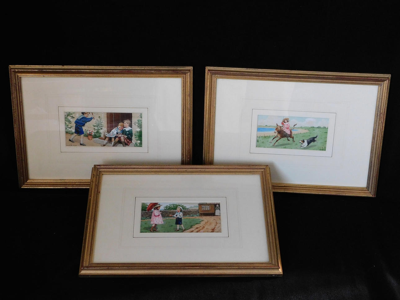 RICHARD TOD 3X WATERCOLOURS.