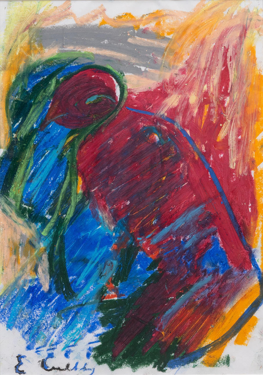 ERLAND CULLBERG. Figure composition, pastel on paper, signed.
