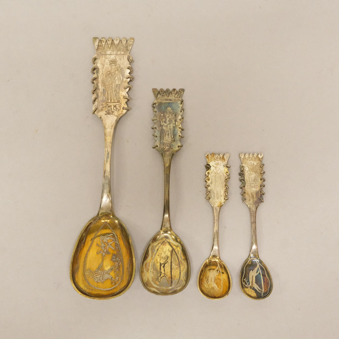SPOONS, SILVER, SAMI MODELS, FOUR PIECES. Silver & Metals - Silver ...