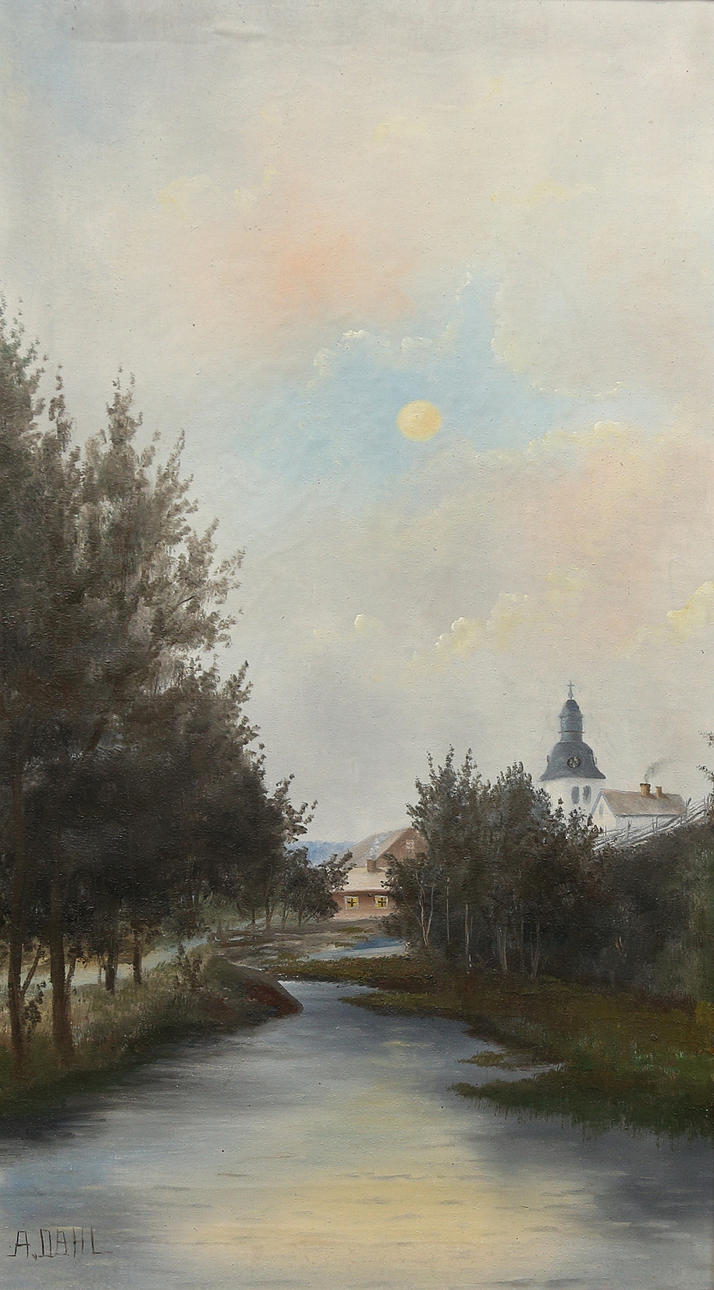 OIDENTIFIERAD KONSTNÄR. oil on canvas, signed A Dahl.