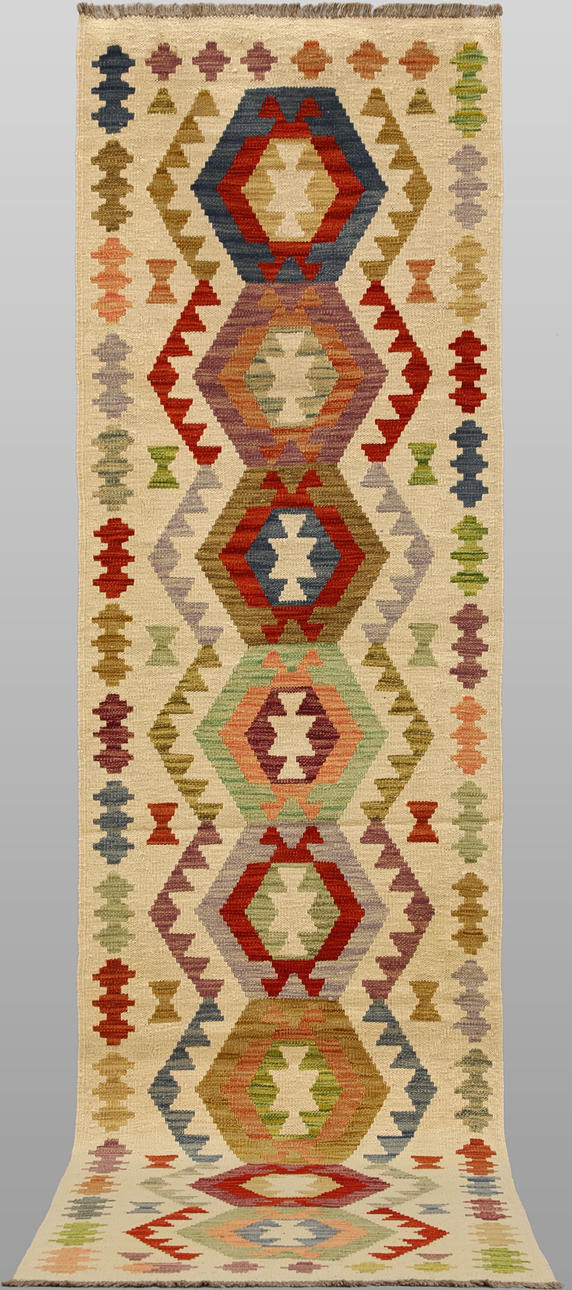 ORIENT CARPET. Kelim classic design, gallery model, 289 x 80 cm.