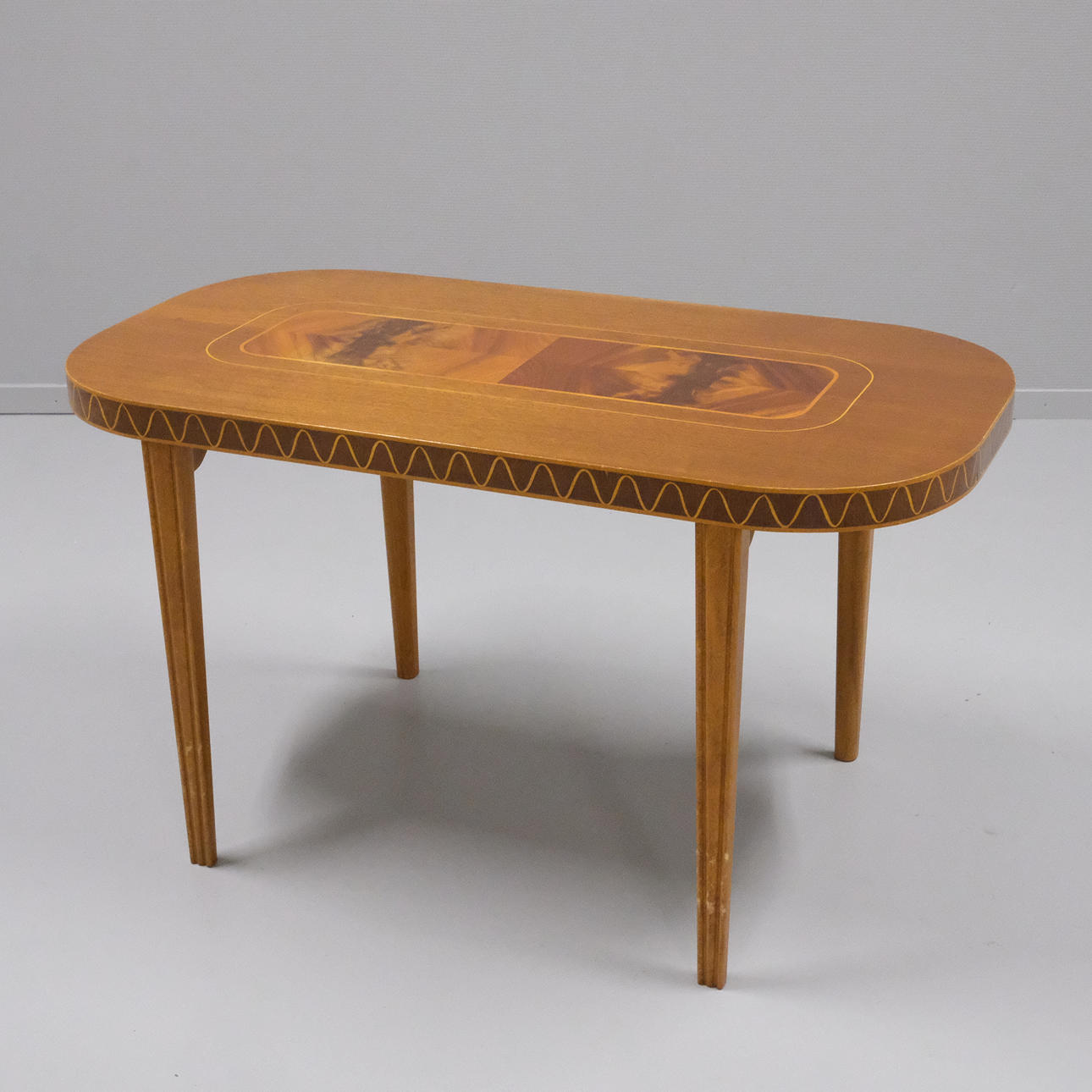 COFFEE TABLE, INTARSIA DECOR, SWEDISH MODERN.