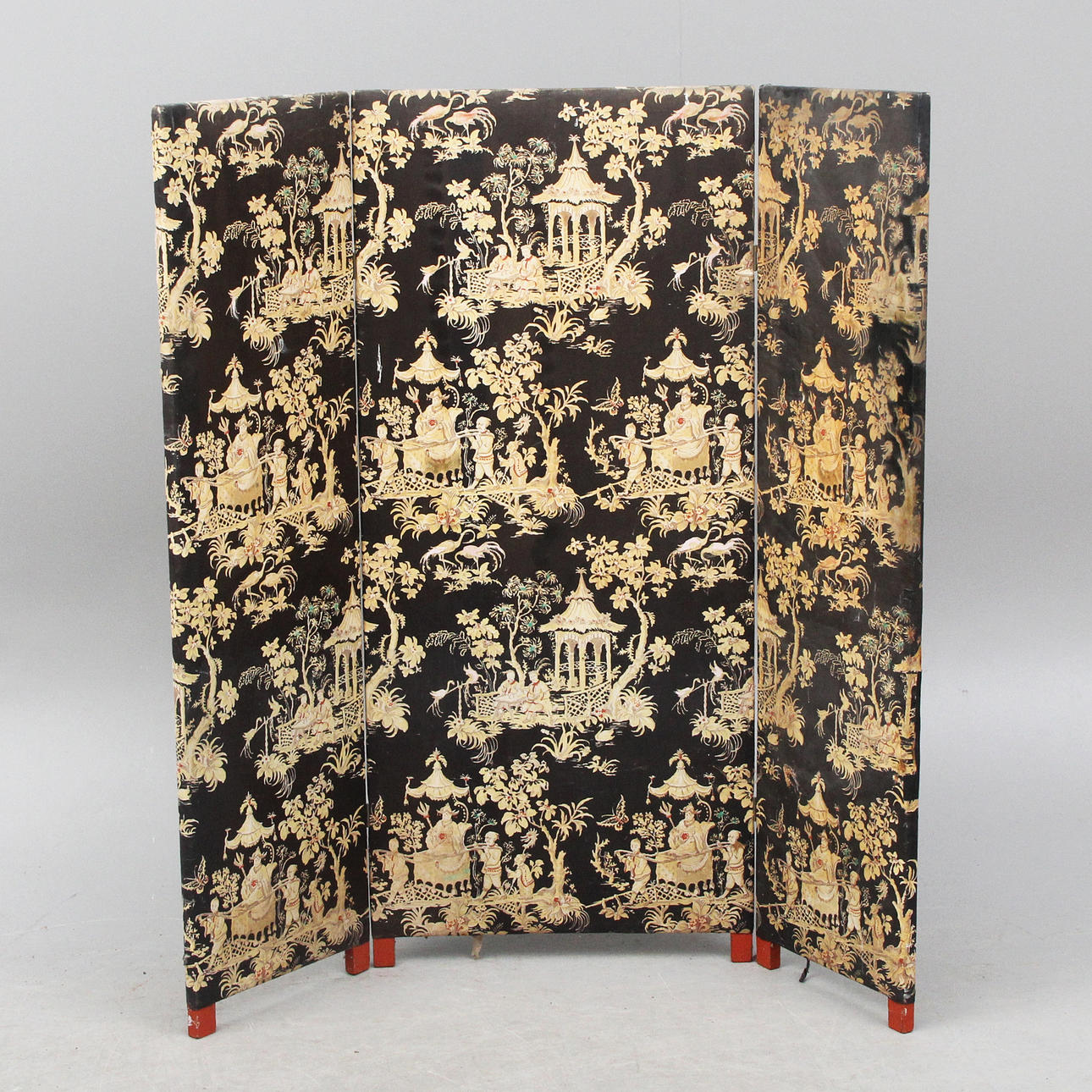 FOLDING SCREEN, three sections.