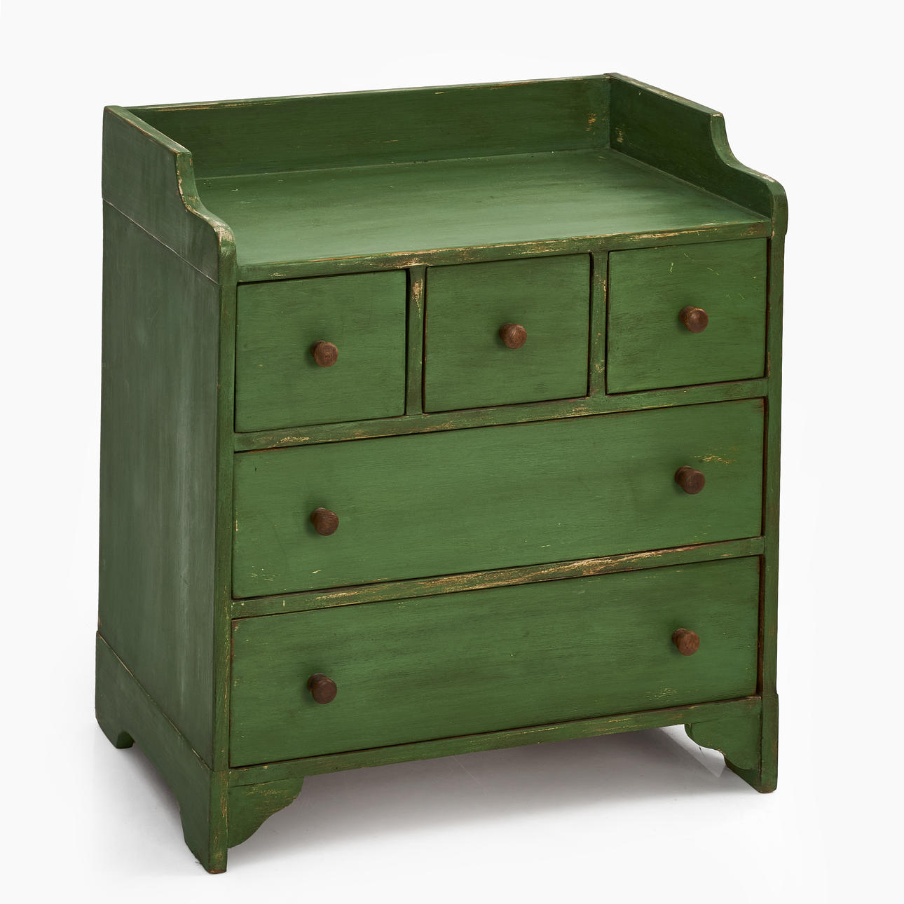 A 20th century green-painted sideboard with sarg.