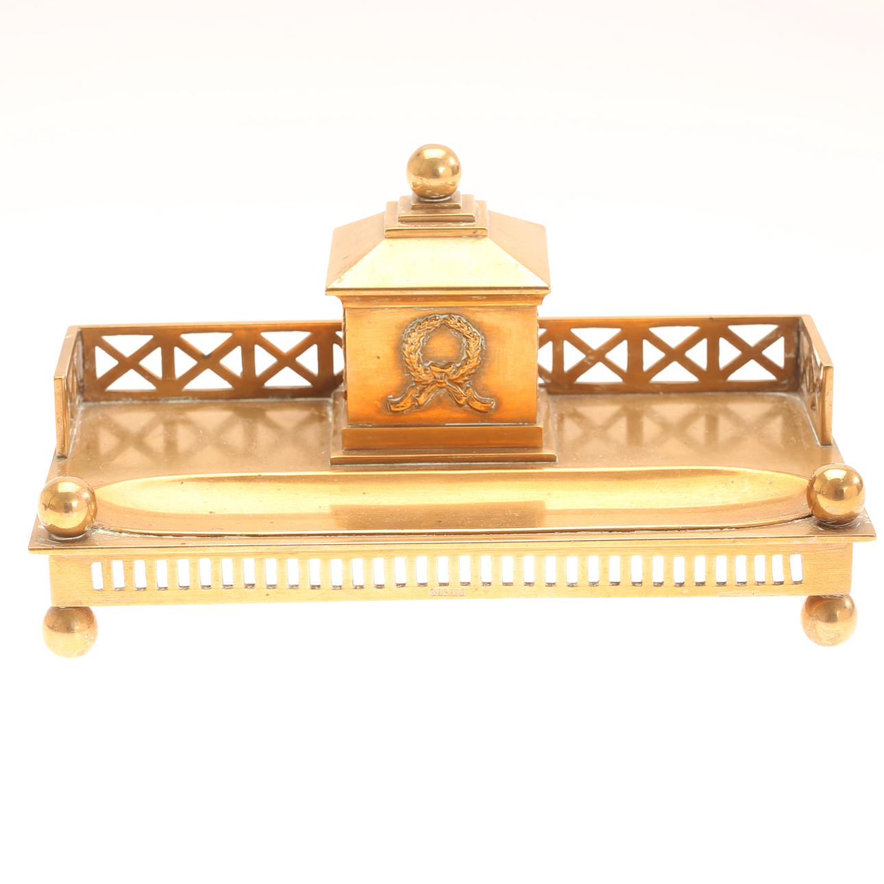 INK STAND, brass, Gusums Bruk.