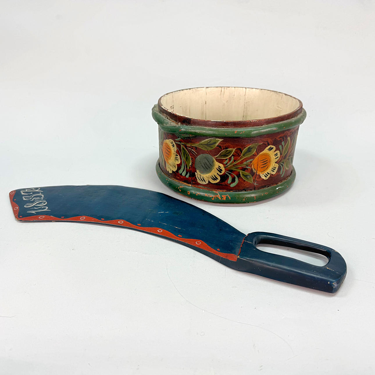 CUTTING KNIFE, & TROUGH, general purpose, painted, dated 1837, 1845.