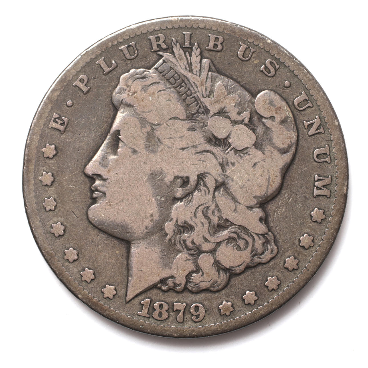 A silver coin, 1 US Dollar, 1879, Carson City.