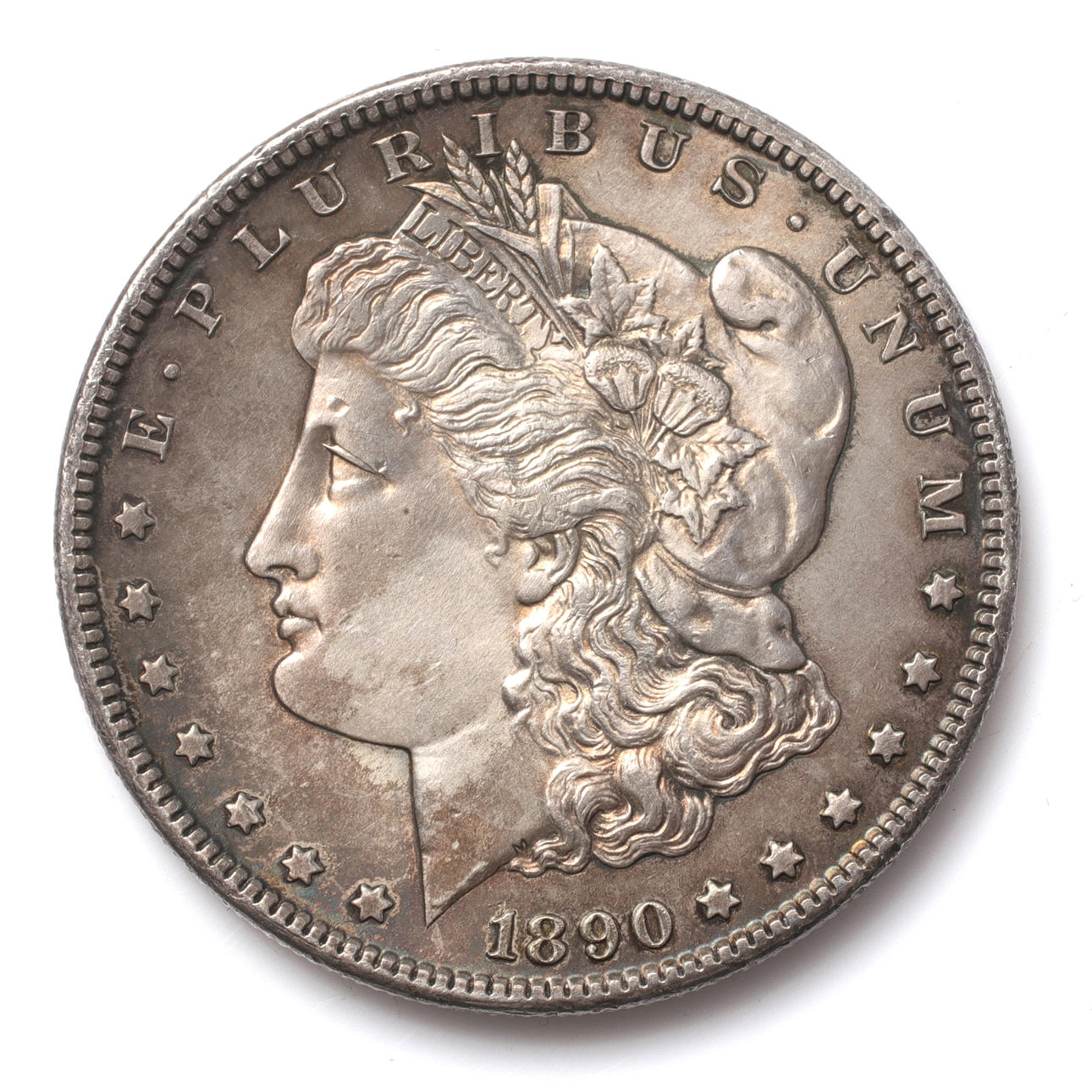 A silver coin, 1 US Dollar, 1890, Carson City.