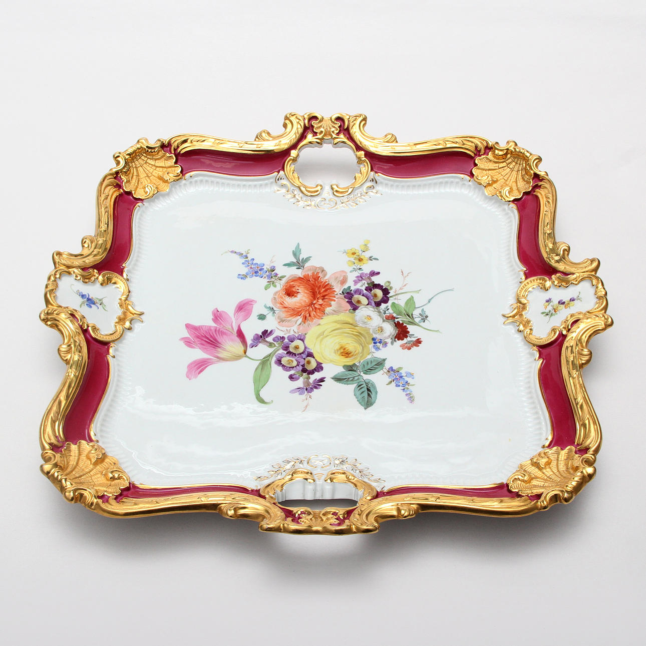 A porcelain dish, Meissen, signed.