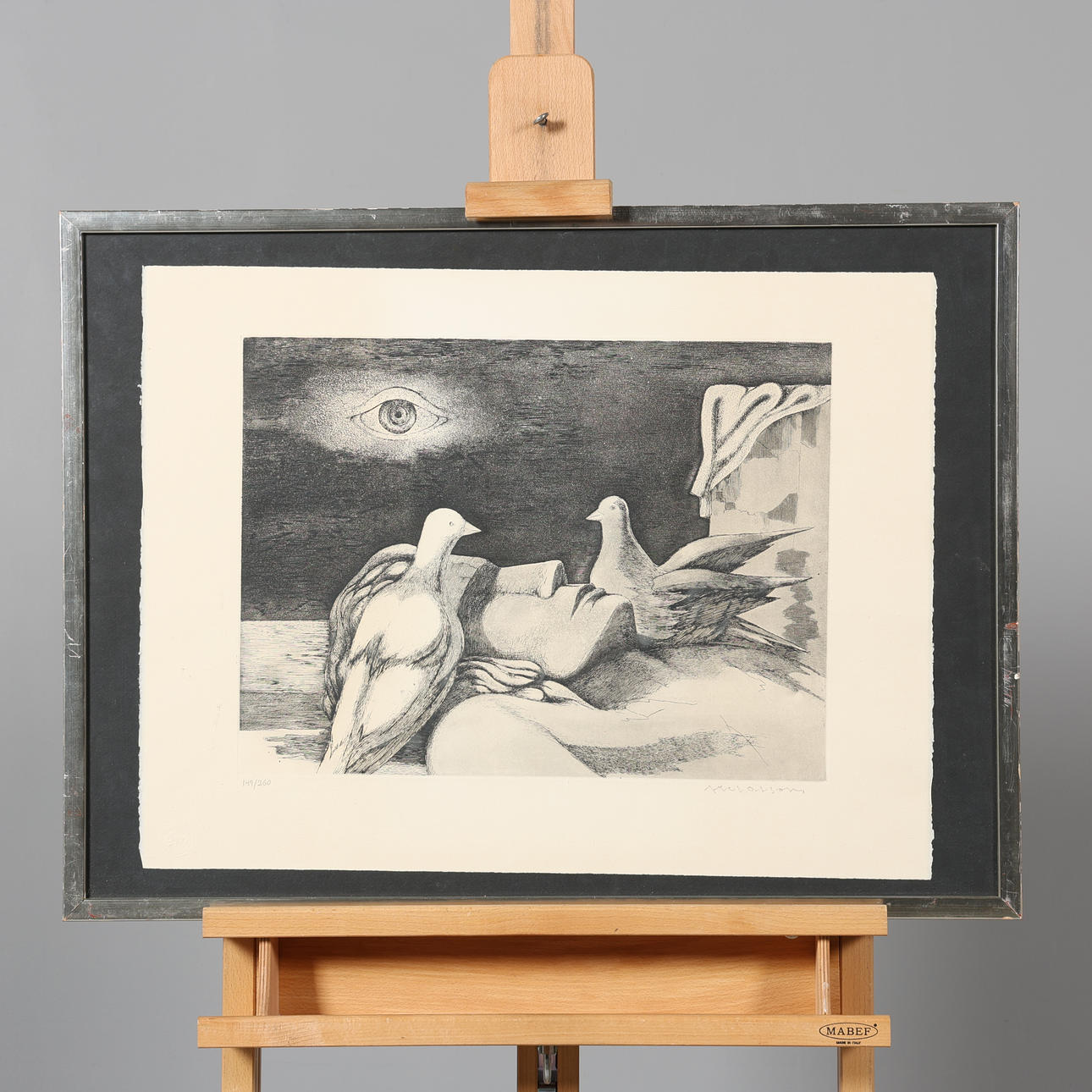 AXEL OLSON. LITHOGRAPH, “White rest”, signed, numbered 149/260.