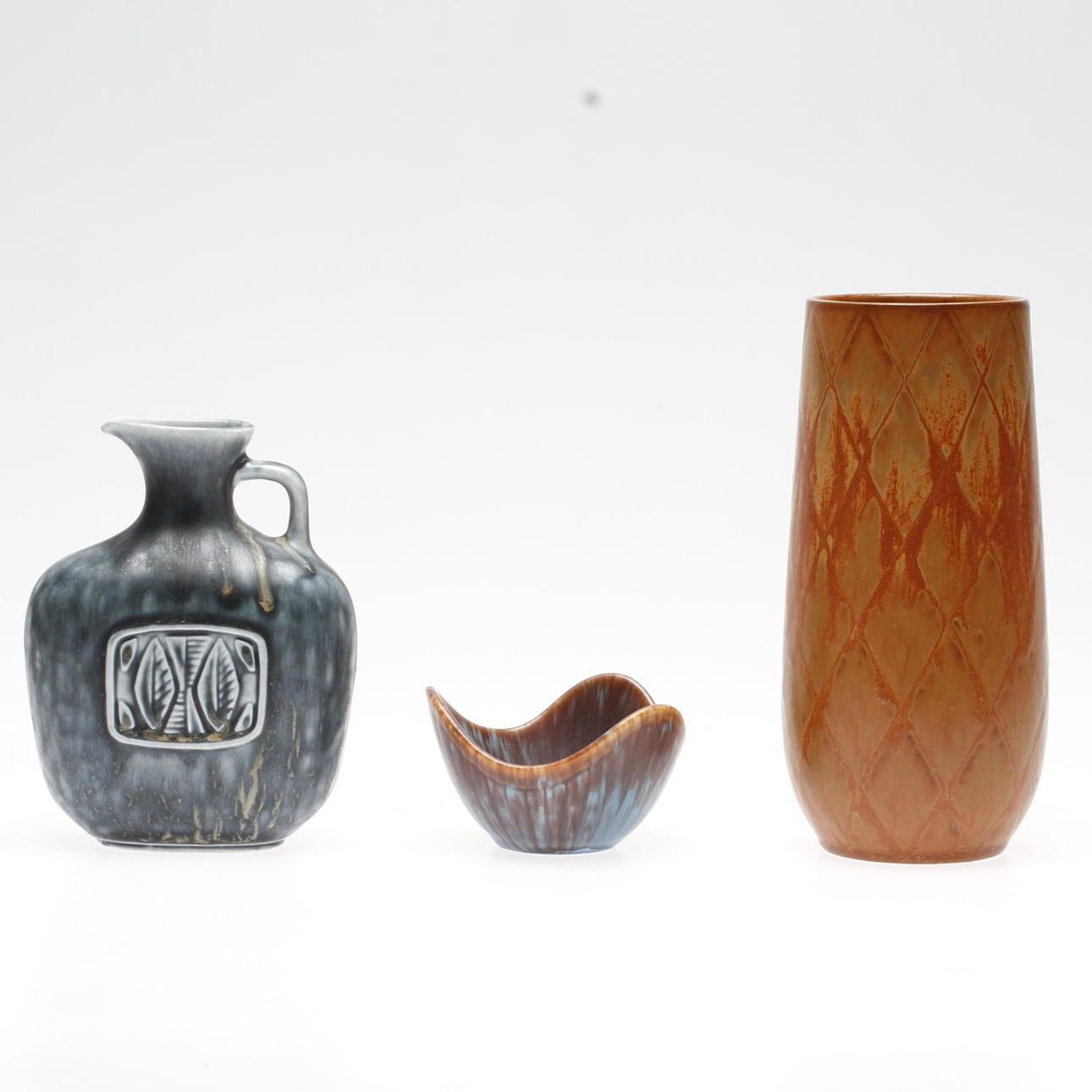 KANNA, VAS och SKÅL, stengods, Gunnar Nylund, Rörstrand.