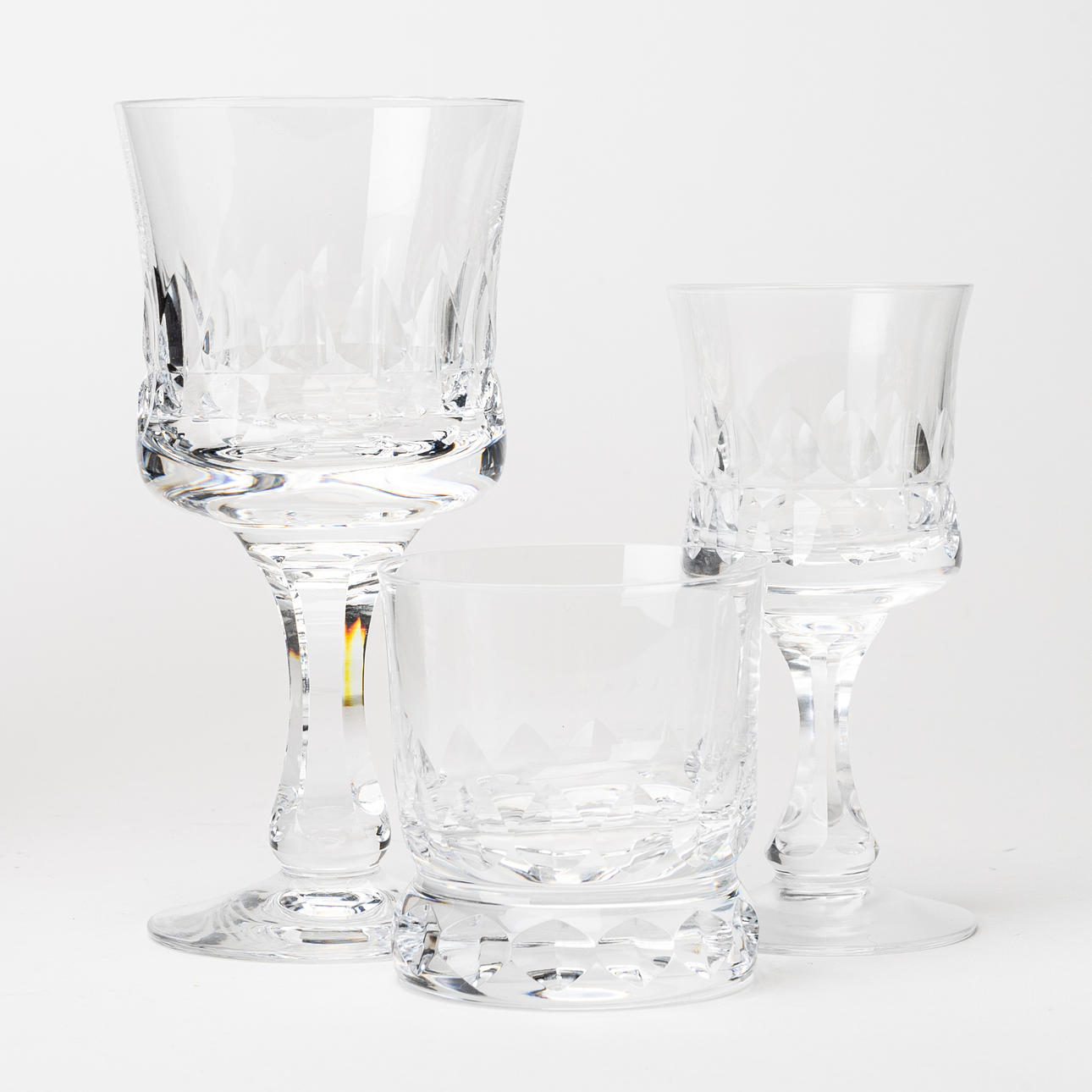 GÖRAN WÄRFF. Glass tableware, “Prince”, designed in 1986, Kosta.