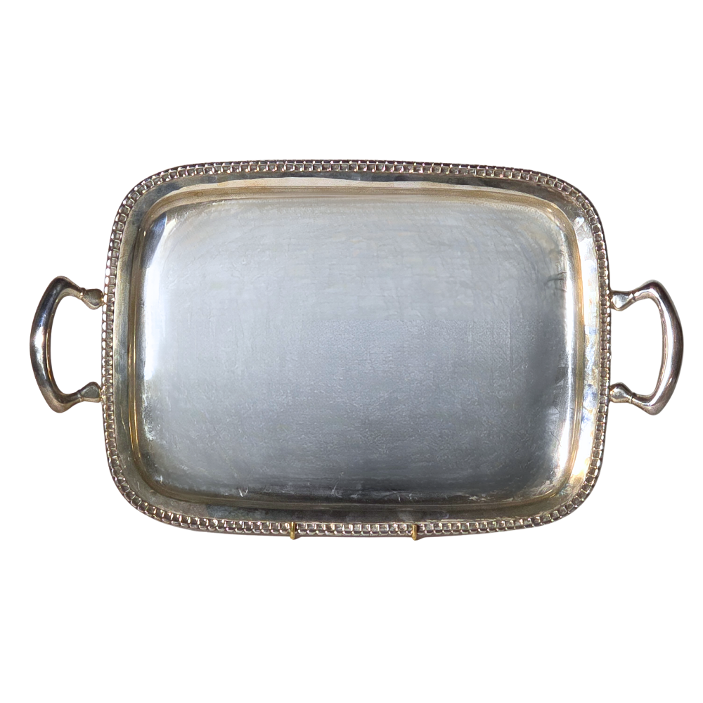 SILVER TRAY WITH TRIM.
