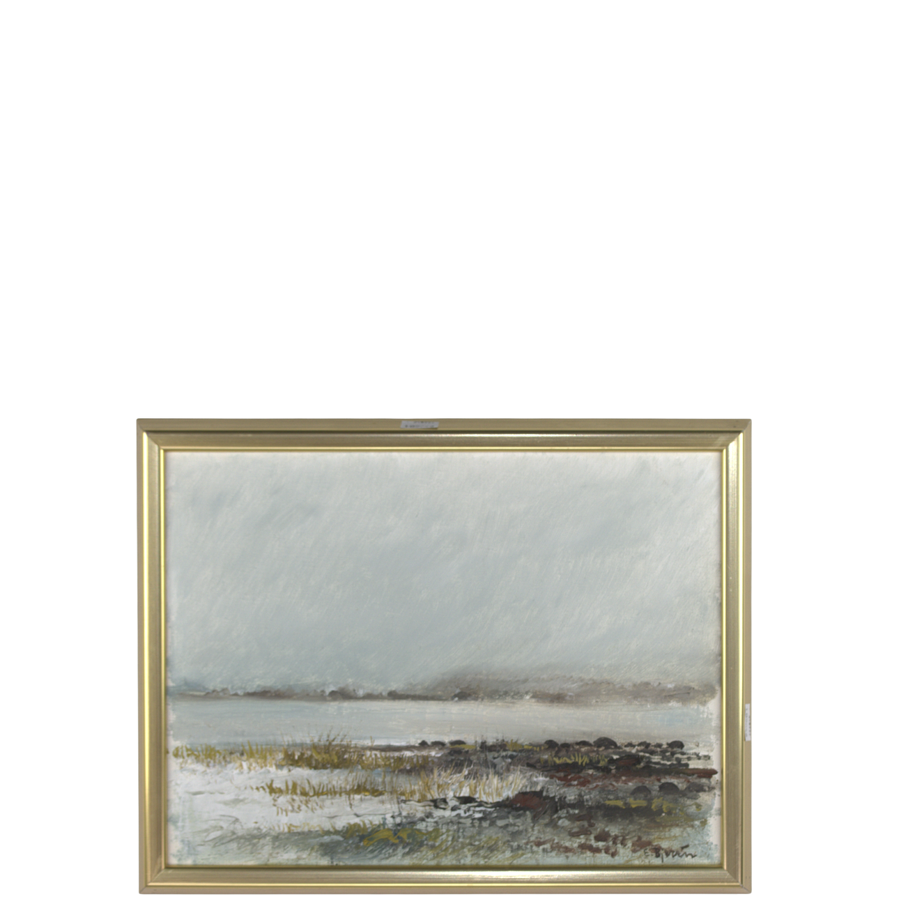 EKE BJERÉN. Oil on panel, winter bay, signed.