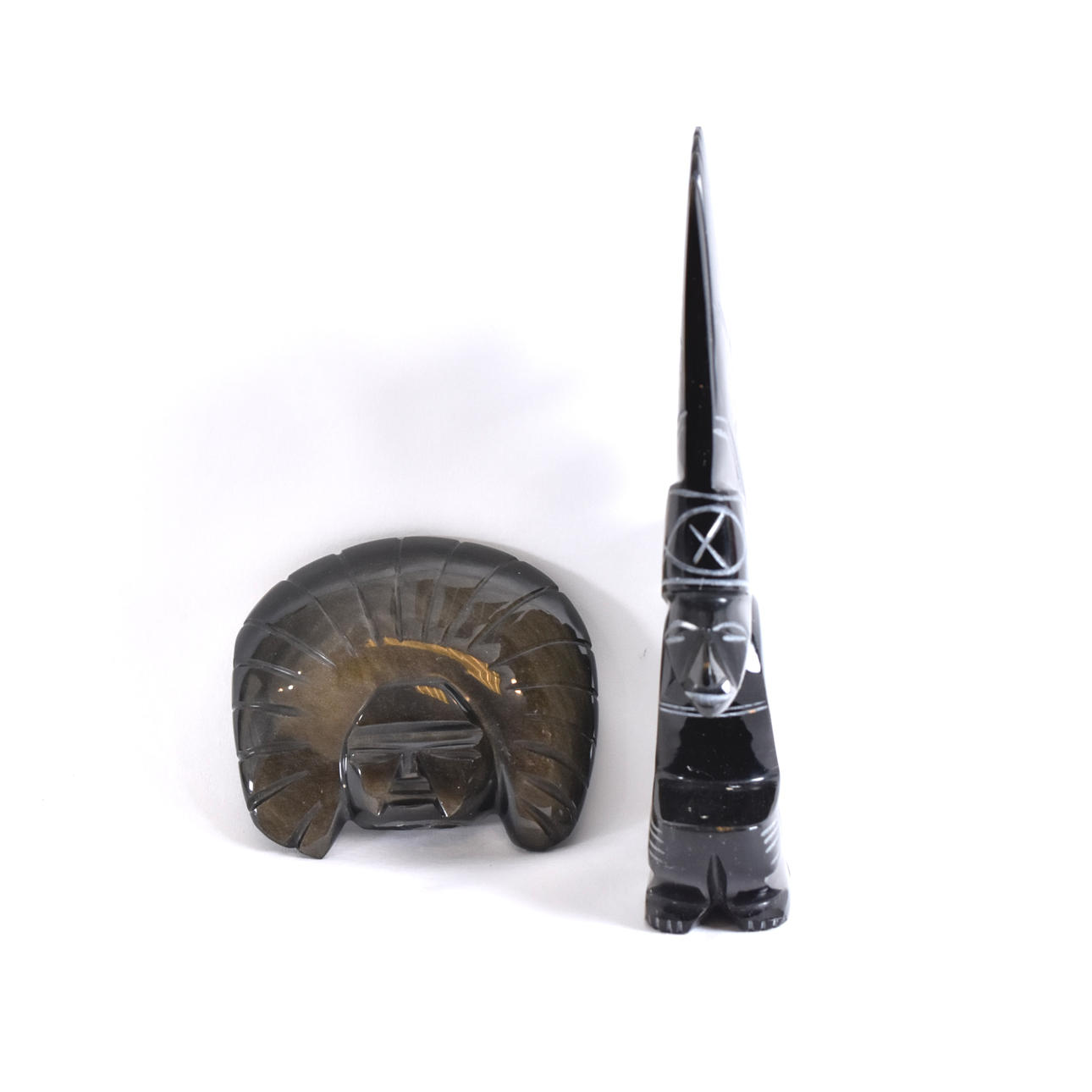 FIGURES, 2 pcs, alabaster.