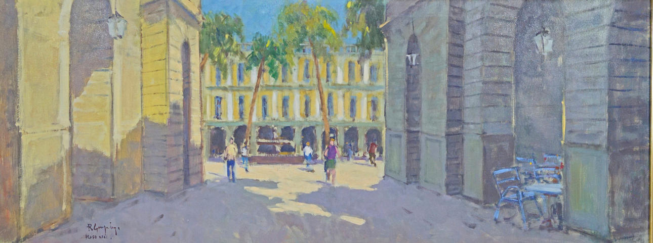 “ROYAL SQUARE”. OIL ON CANVAS. SIGNED “CANALS”.