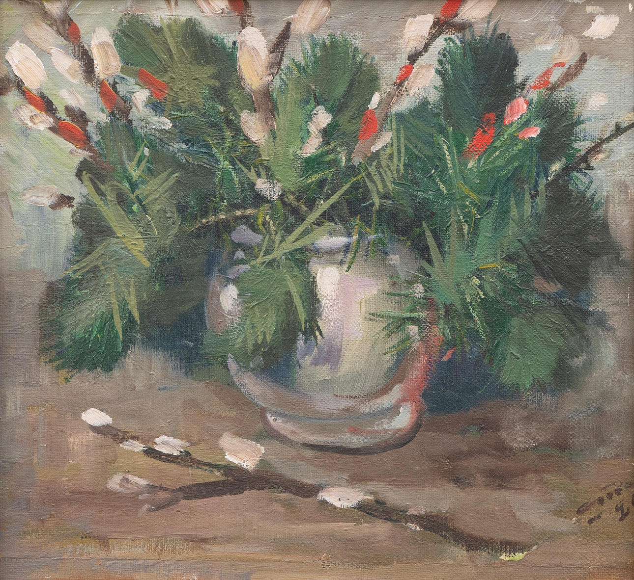 GÖTE REX. Still life, oil on panel, signed.