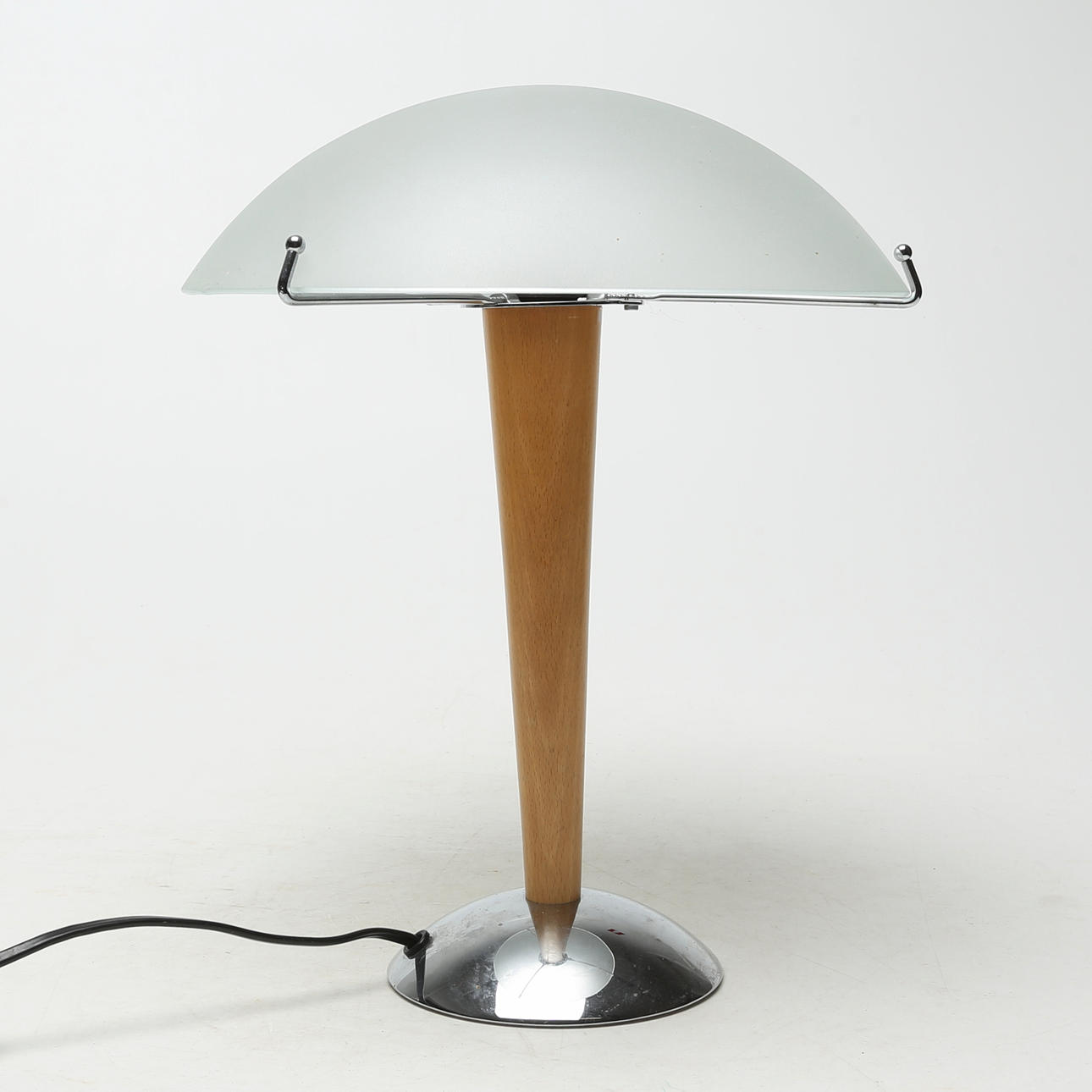 TABLE LAMP, glass/metal/wood.