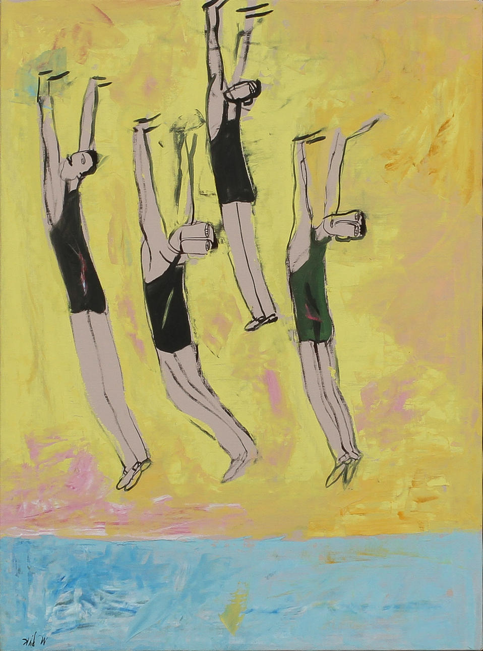 MADELEINE PYK. Gymnaster, olja på duk, signerad.