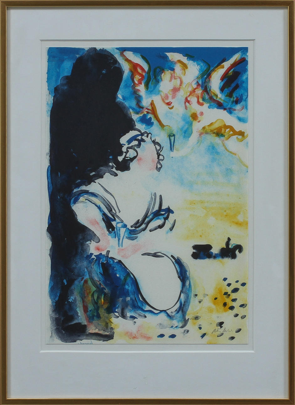 PETER DAHL. Färglitografi, ur Fredmans epistlar, signerad.